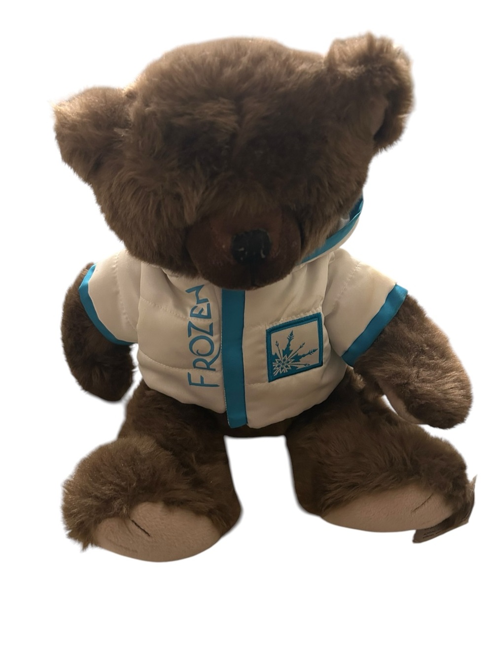 Brown bear wearing Frozen cast jacket disney paris